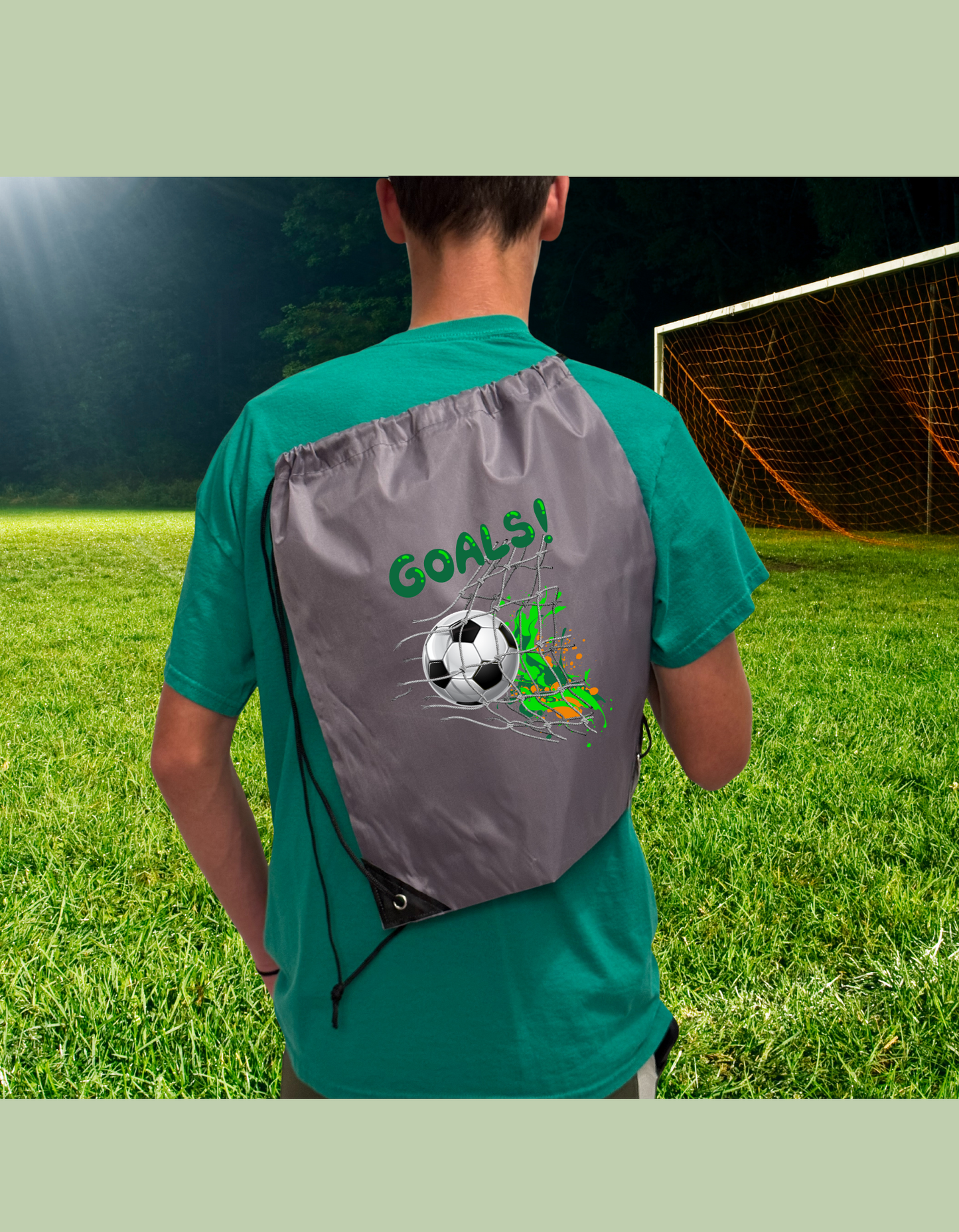 "GOALS" Soccer Drawstring Bag