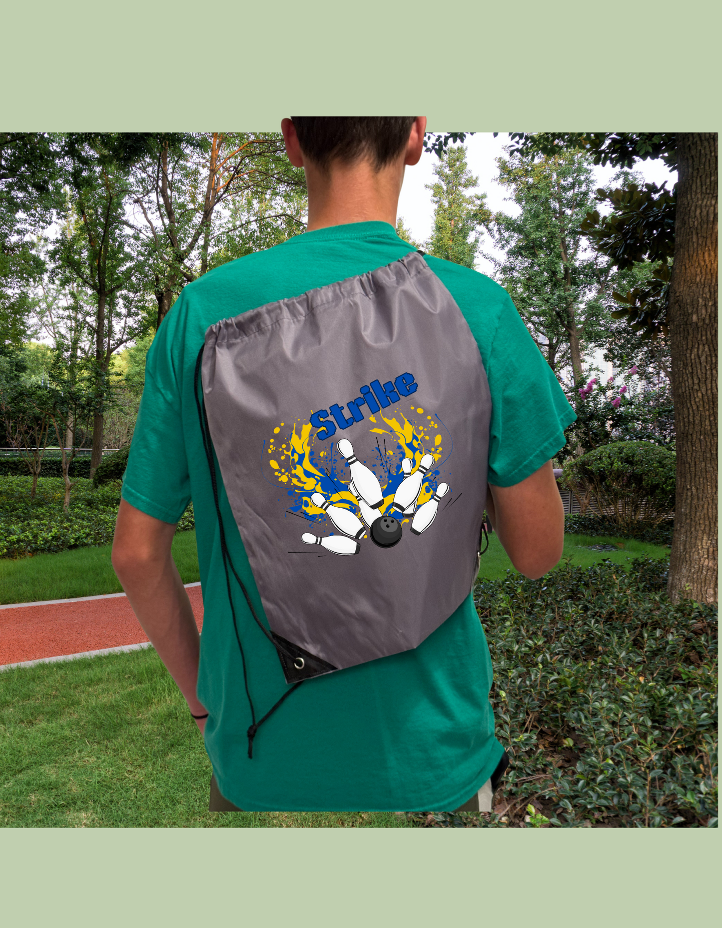"STRIKE" Bowling Drawstring Bag