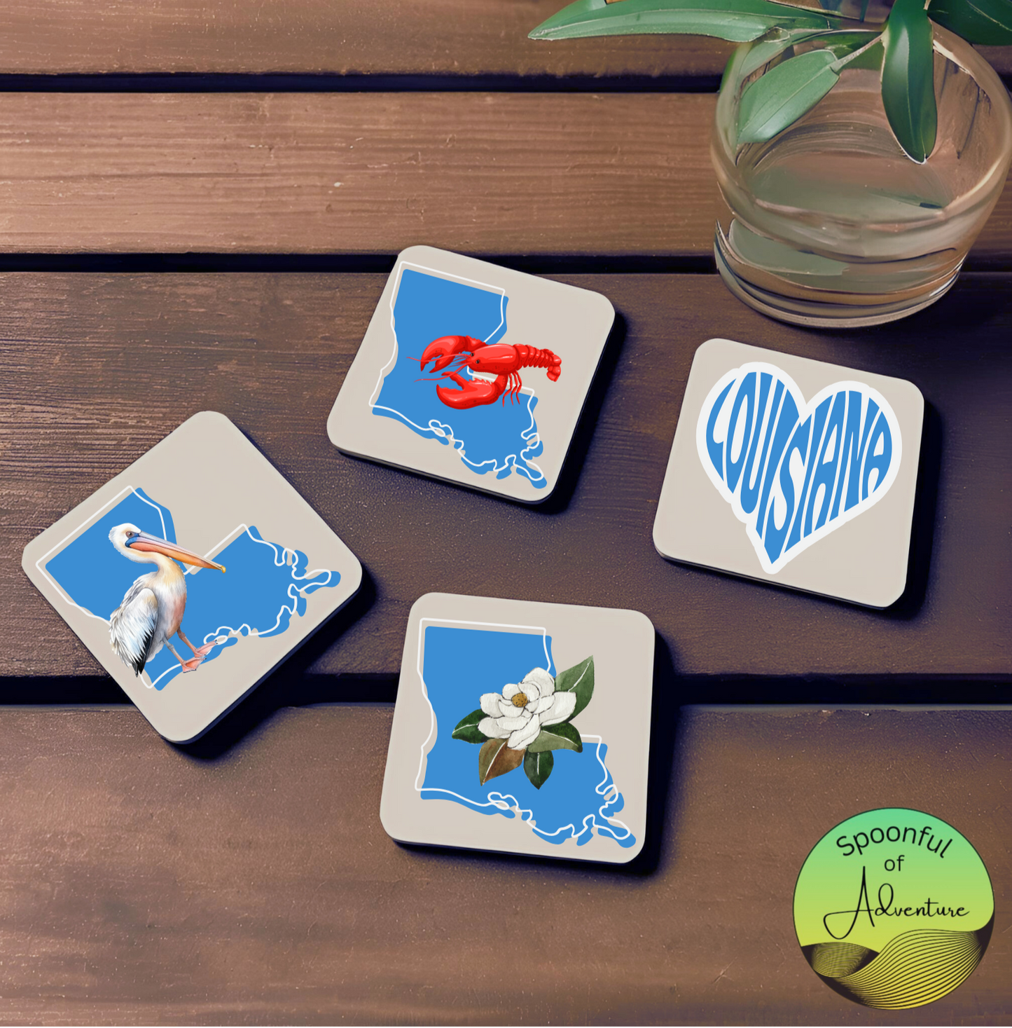 Louisiana Blue Coaster Set