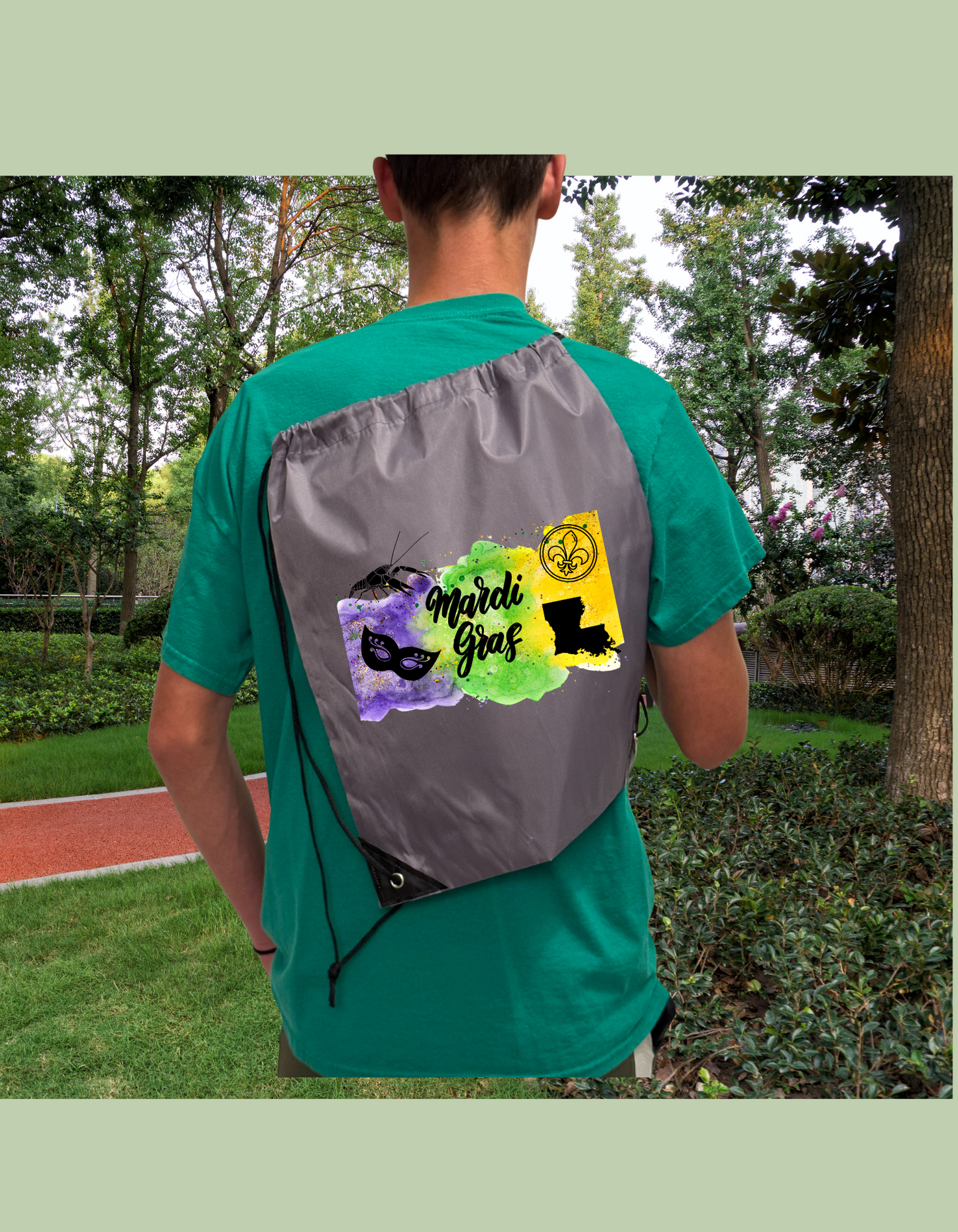 "Mardi Gras" Drawstring Bag