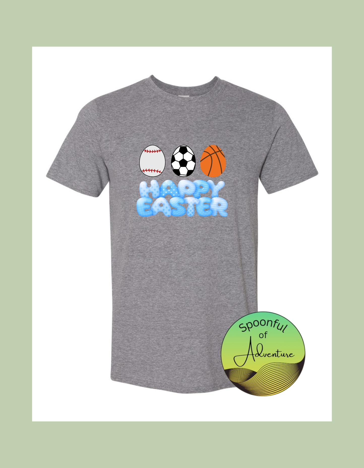 T-Shirt - "Happy Easter" with Sport Eggs
