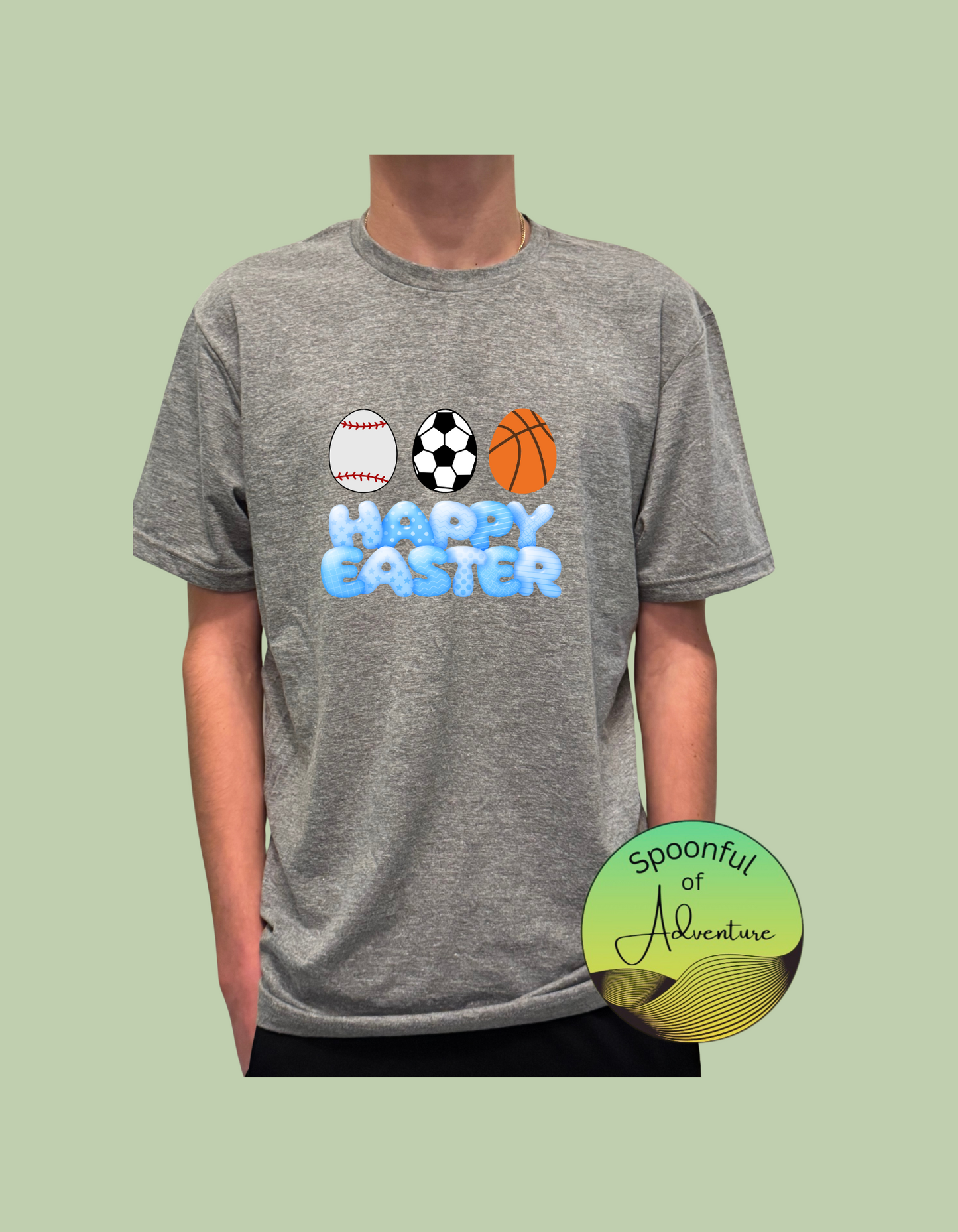 T-Shirt - "Happy Easter" with Sport Eggs
