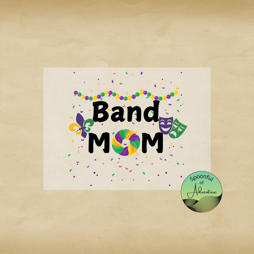 Ready to Press - "Band Mom" Purple, Green & Gold Mardi Gras