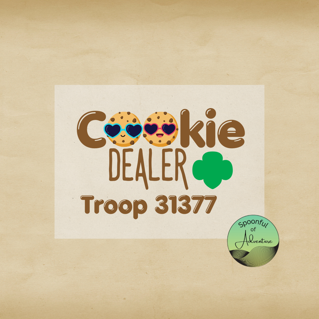 Ready to Press - "Cookie Dealer Troop #####" Cookies with Sunglasses Brown
