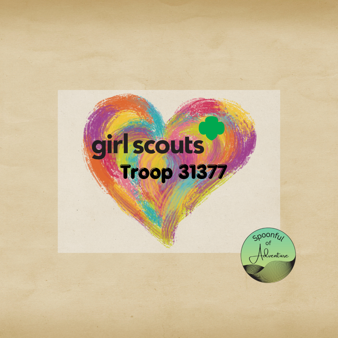 Ready to Press - "Girl Scouts Troop #####" with Colorful Heart