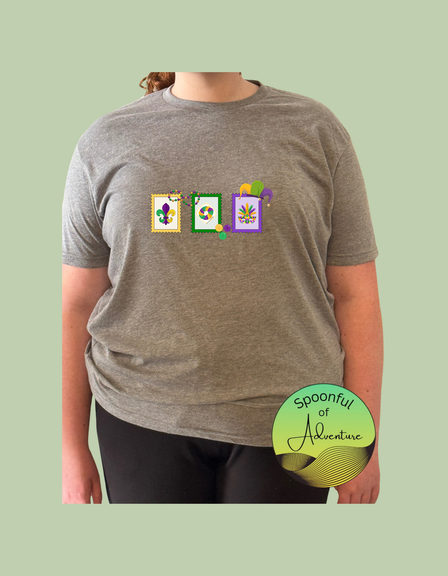 T-Shirt - Mardi Gras Postage Stamp