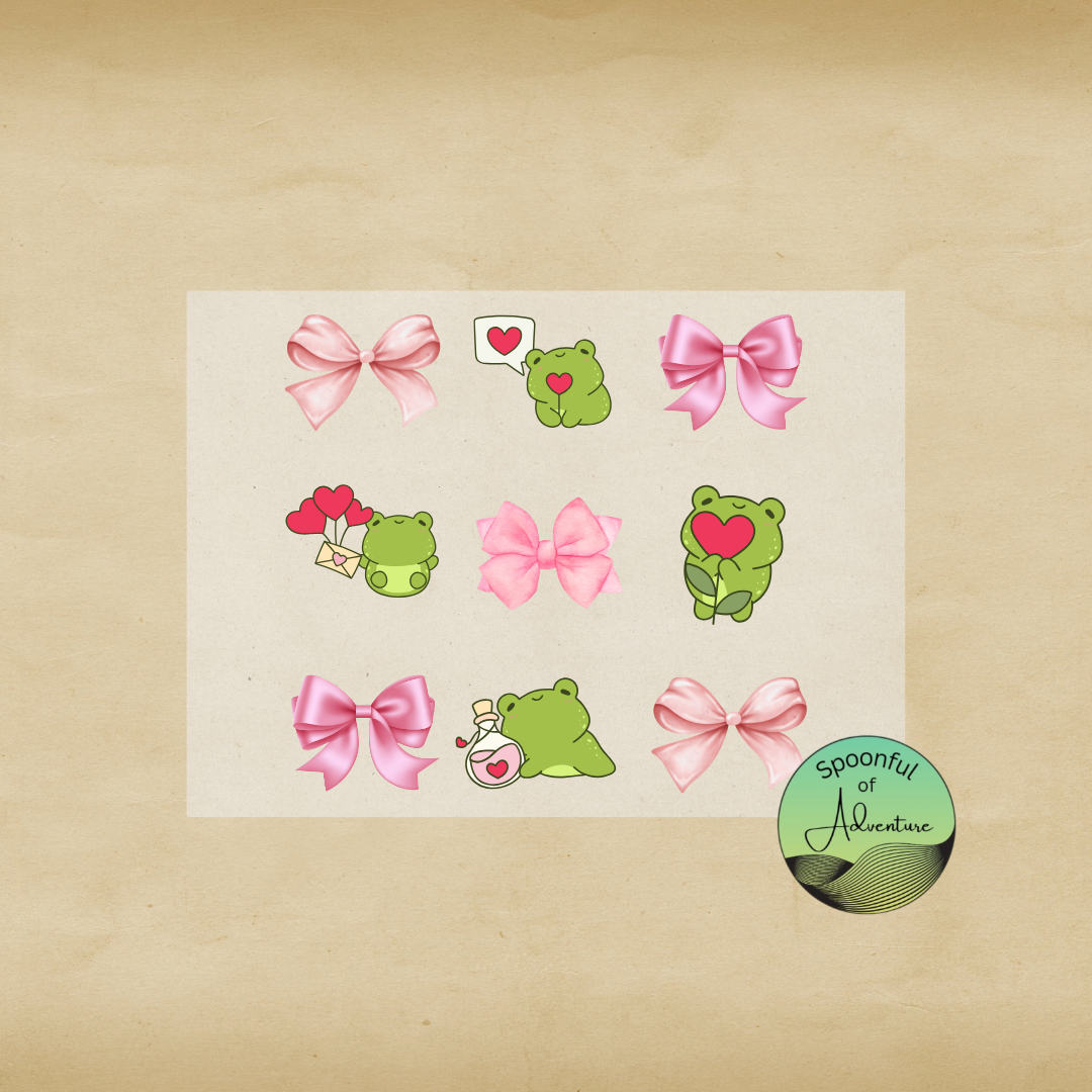 Ready to Press - Bows and Frogs 3x3 Sheet