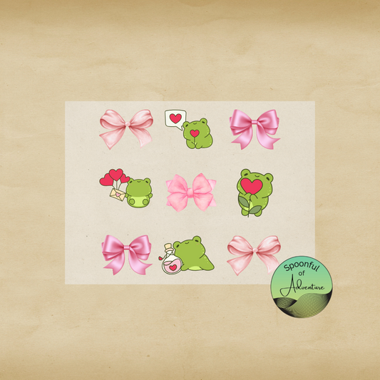 Ready to Press - Bows and Frogs 3x3 Sheet