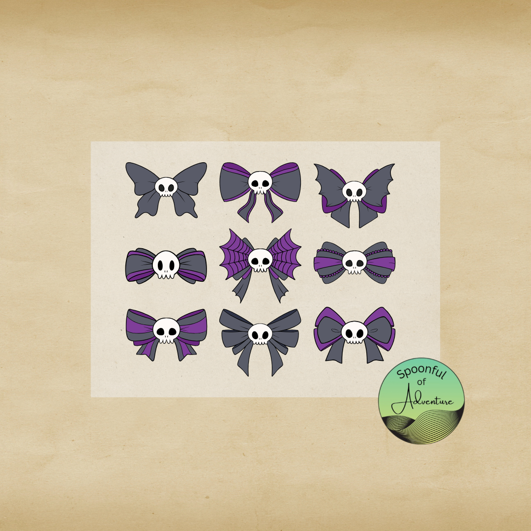 Ready to Press - Bows and Skulls 3x3
