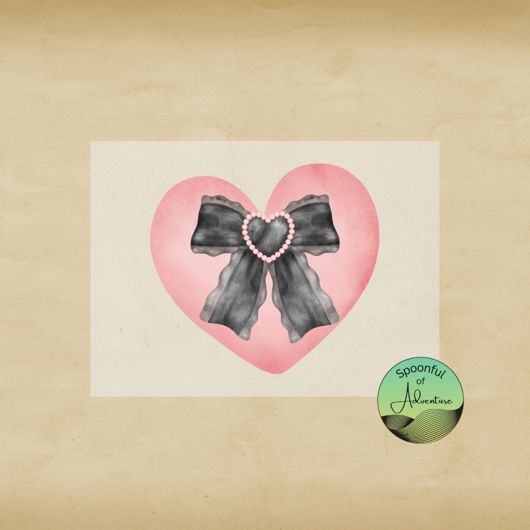 Ready to Press - Pink Heart with Black Bow