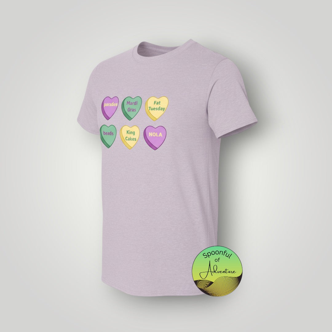 T-Shirt - Mardi Gras Hearts