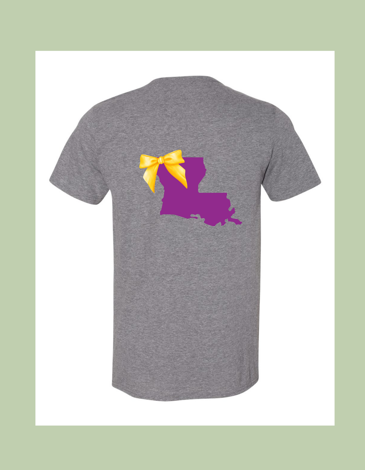 T-Shirt - Louisiana with Gold Bow