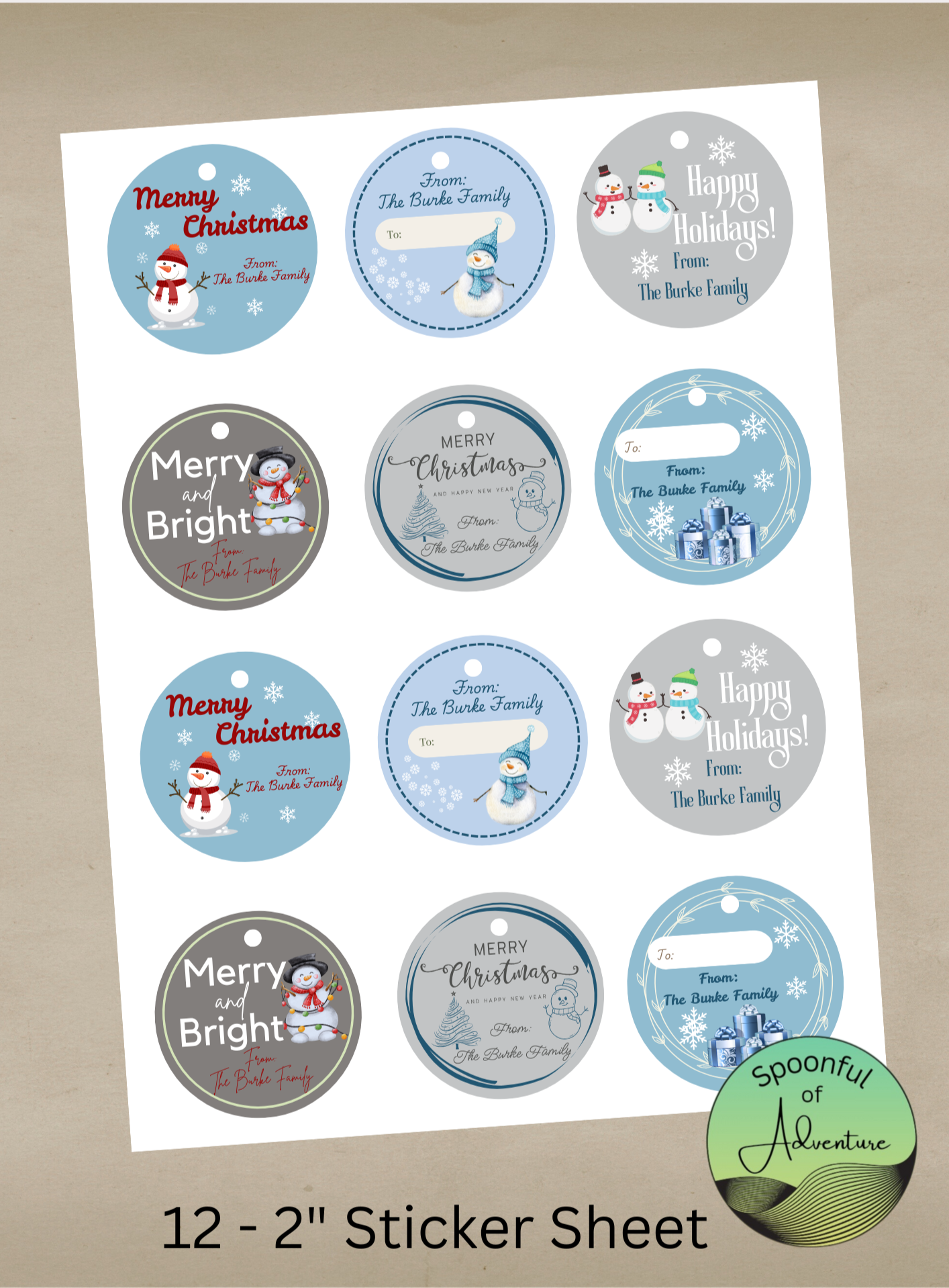 Snowman Gift Labels