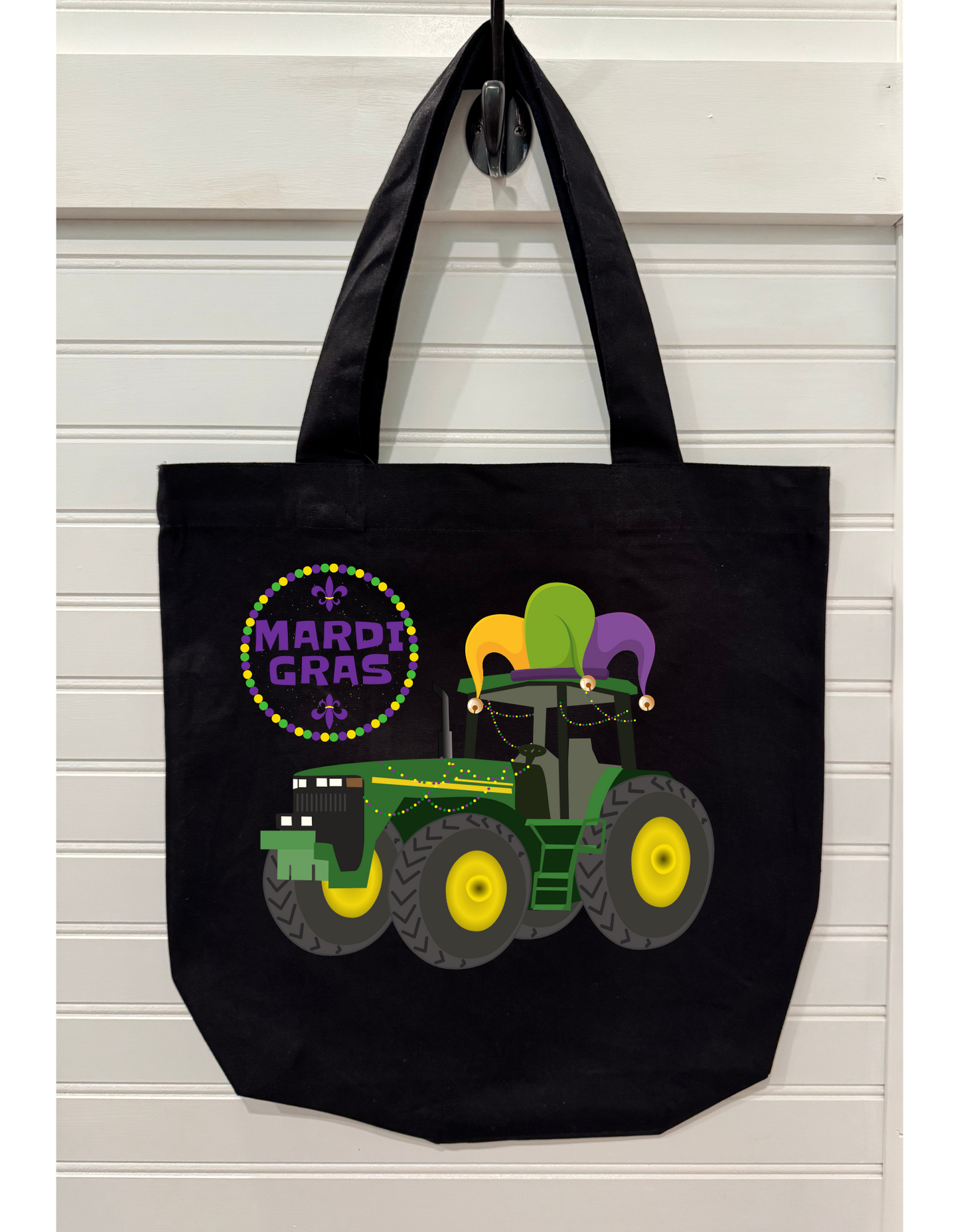 "Mardi Gras" with Tractor Canvas Tote