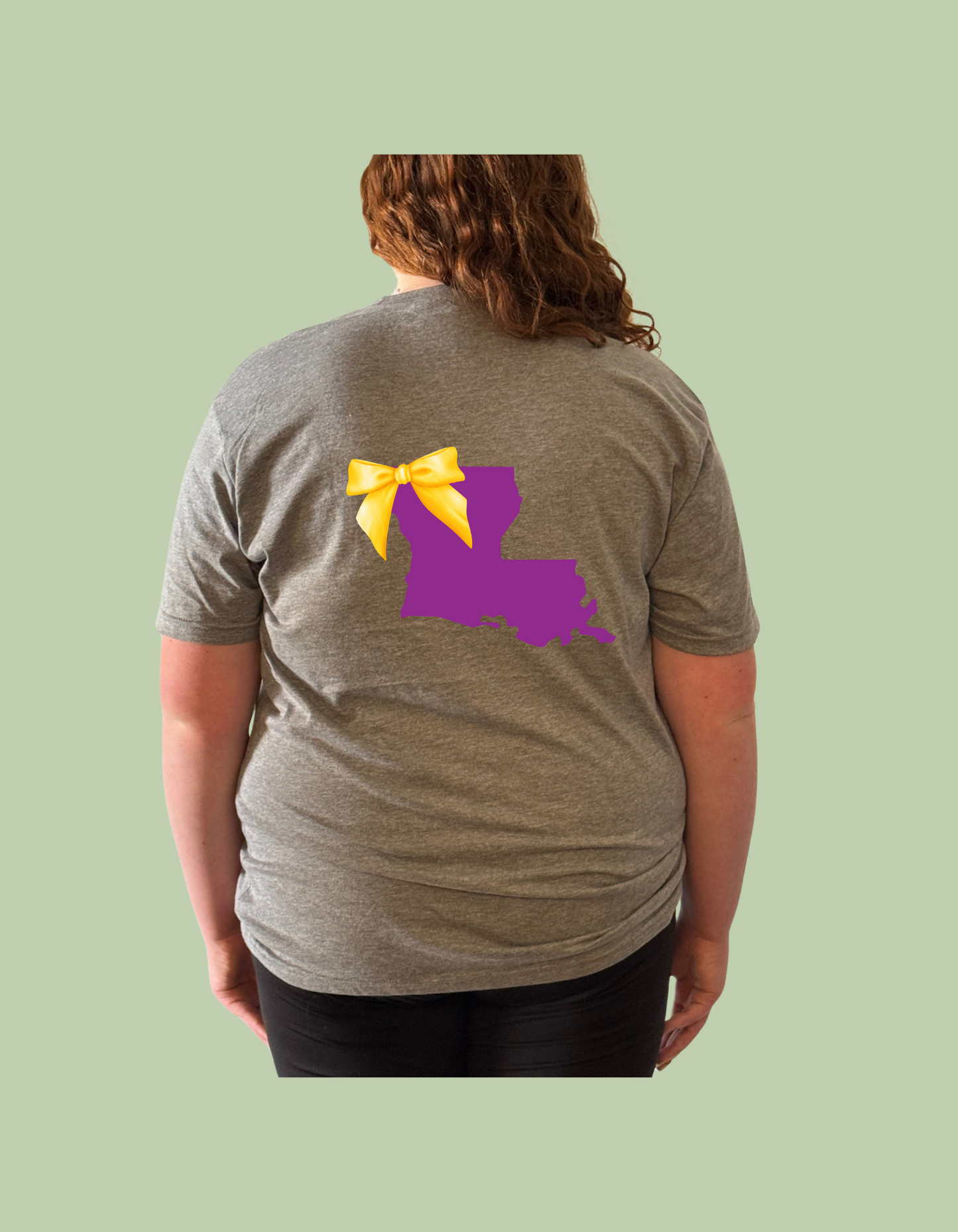 T-Shirt - Louisiana with Gold Bow