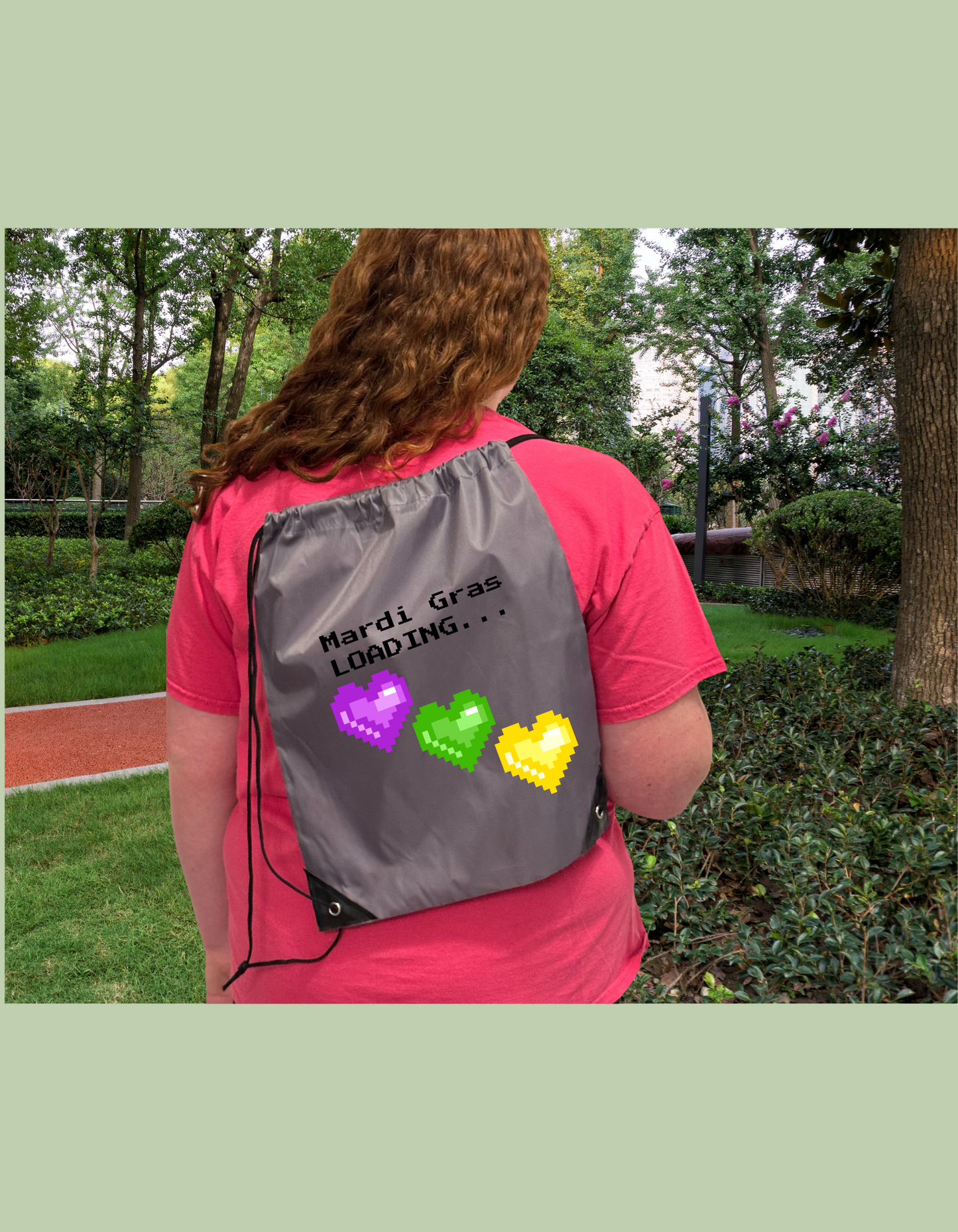 "Mardi Gras LOADING..." Drawstring Bag