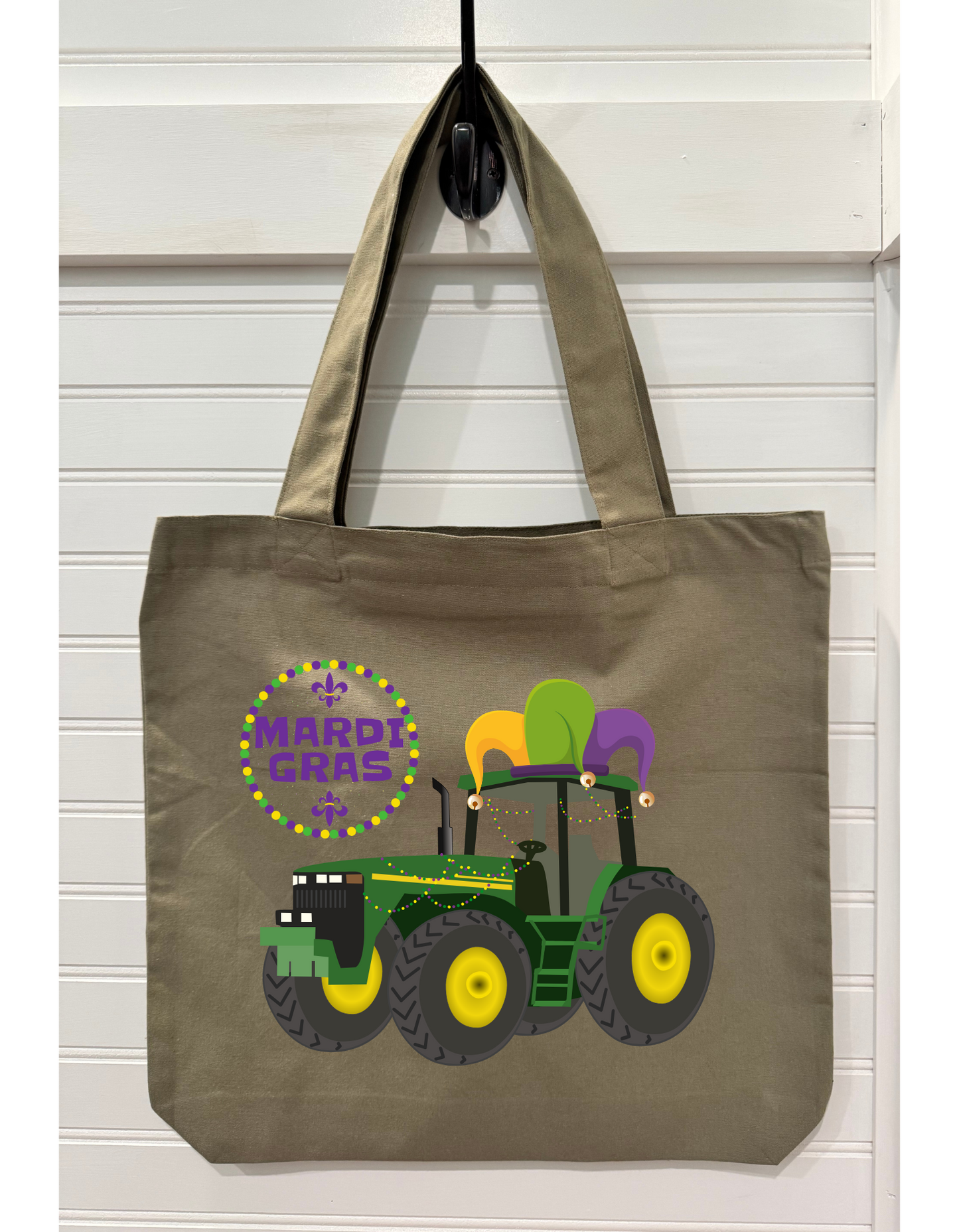 "Mardi Gras" with Tractor Canvas Tote