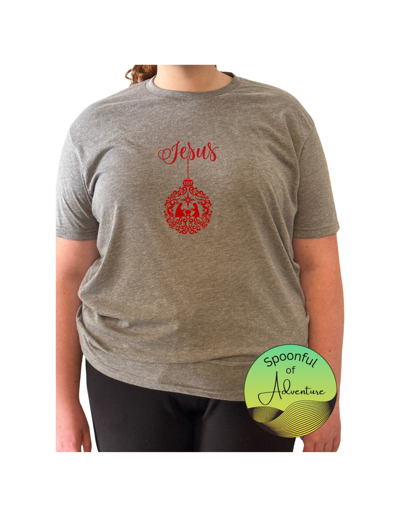 T-Shirt - "Jesus"with Nativity Ornament