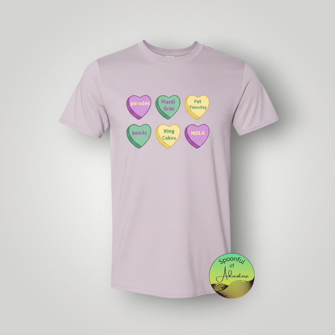 T-Shirt - Mardi Gras Hearts