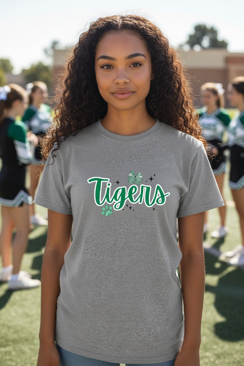 T-Shirt - "Tigers"  Green & White