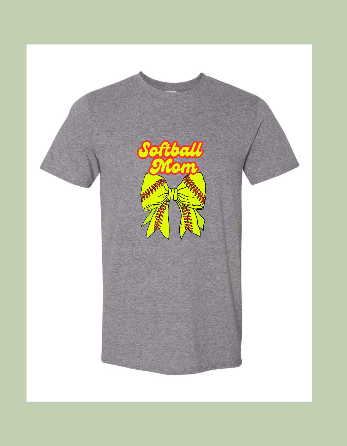 T-Shirt - "Softball Mom" with Bow